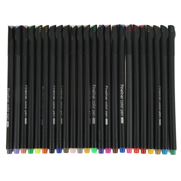 24 Fineliner fargepenner sett 0,4 mm tynn spiss 24 farger Akvarelldesign Micro Line penner Nøyaktige kontrollmarkørpenner