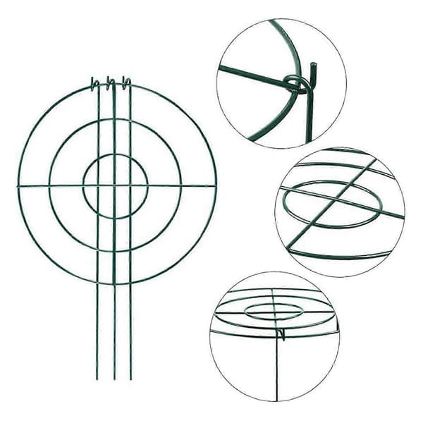 6 Sets Peony Support, Grow Through Arches with 4 Legs, Plant Support, Strong Flower Support Ring JH4 Green