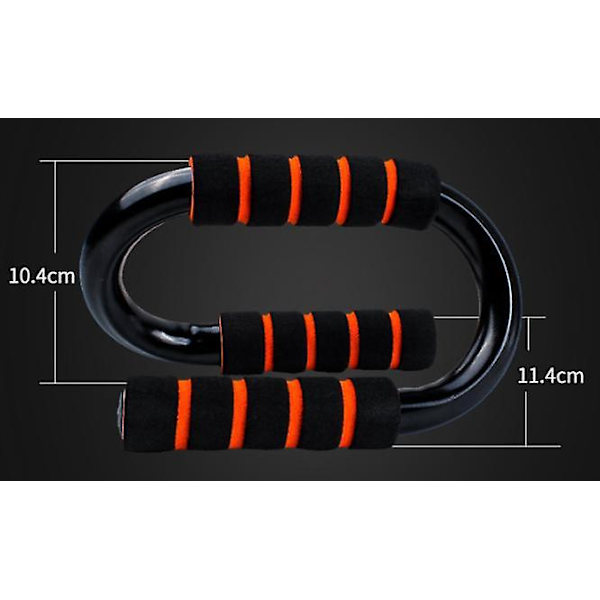 S-muotoiset push-up-jalustat - 1 pari, 10,4 cm x 11,4 cm, vaahtomuovikahvatuketangot rintakehän, käsivarren ja hartioiden harjoitteluun