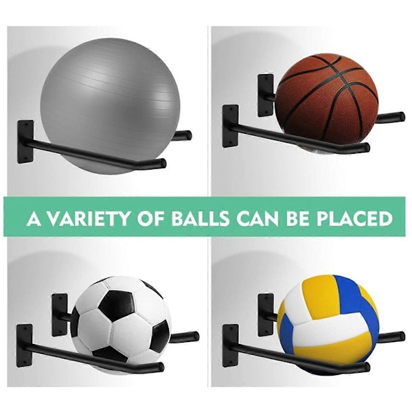Väggmonterat förvaringsställ för basketboll och fotboll, bollställ för hemmet