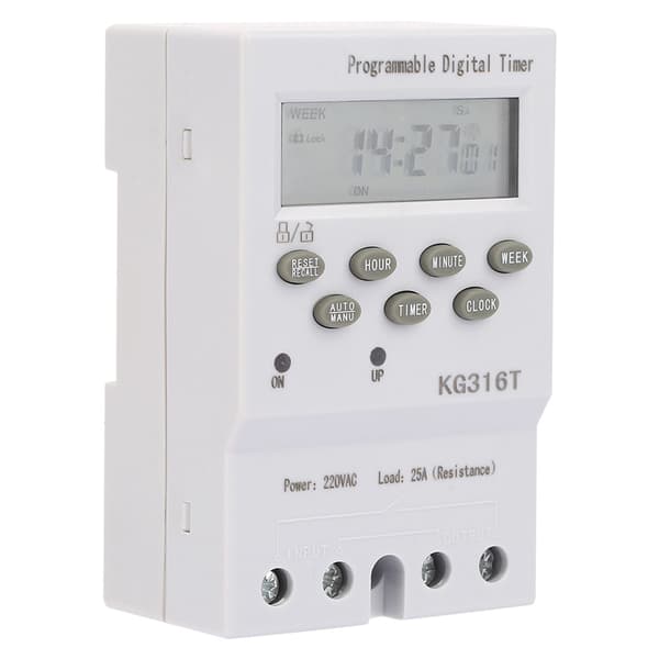 KG316T 220V Mikrocomputer Tidsstyringskontakt Programmerbar Automatisk Digital Timerkontakt