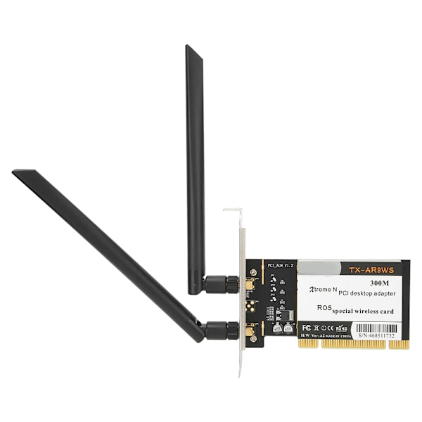 PCI Desktop Adapter 300Mbps 802.11b g n trådløst trådløst nettverkskort 2 antenner AR9223