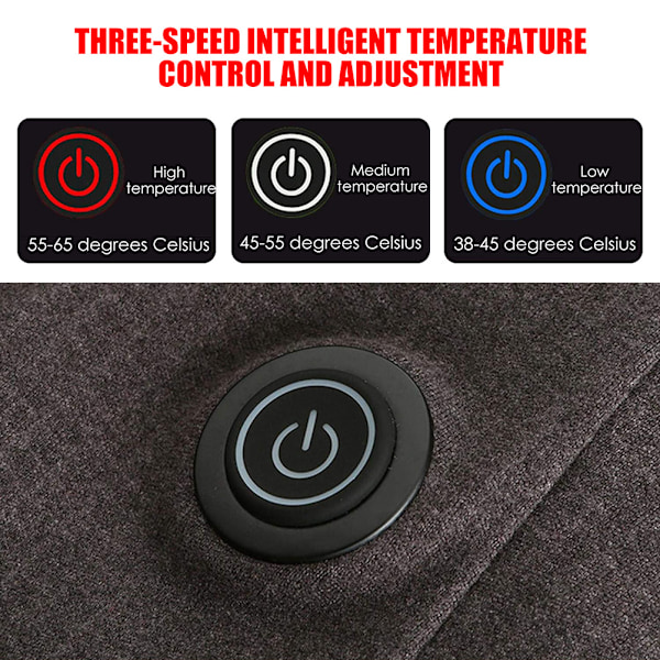 Lämmitetty termoalusasu miesten ja naisten lämpötilan säädettävä termoaluspaita pitkähihainen pestävä USB-eristetty sähkölämmitteinen alusasu