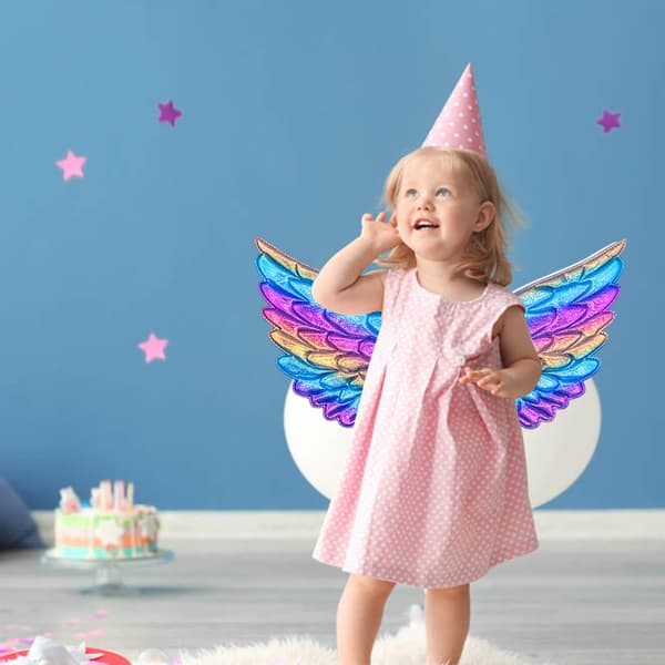 Englevinge Barn Englekostyme Prinsesse Cosplay Rekvisitt for Halloween Julebursdagsfest