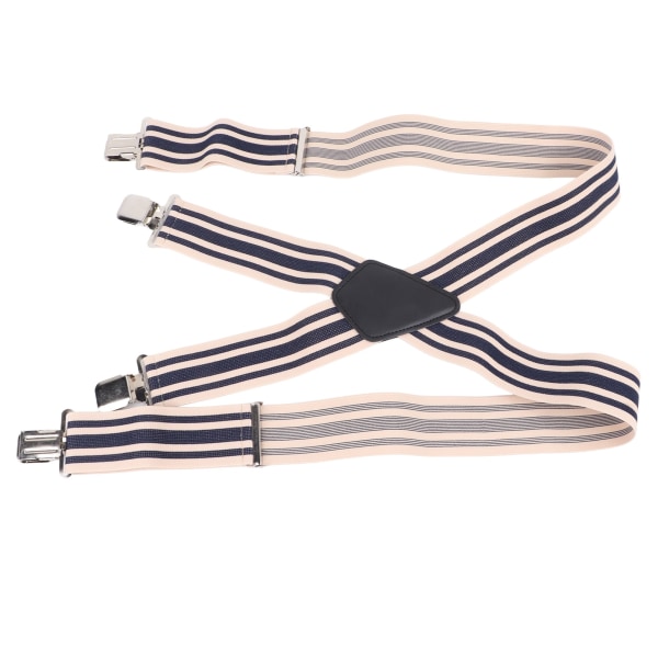 Hängslar med 4 clips Snygg rand vidga Justerbart elastiskt band Herr X Rygghängslar för kostymtillbehör