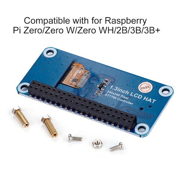1,3 tuuman IPS OLED LCD -näytön hattu Raspberry Pi 3B+/3B/Zero W