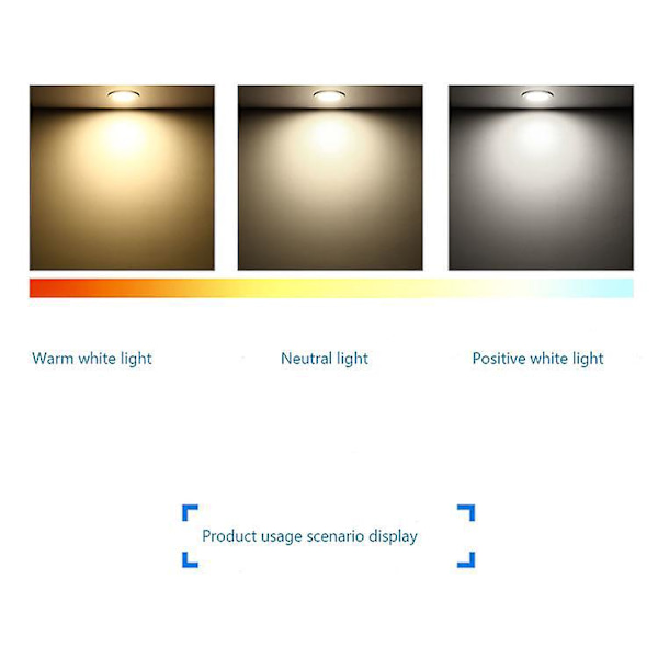 5-Lys IP44 LED-baderomsspotlight med innfelt hvitt takpanel
