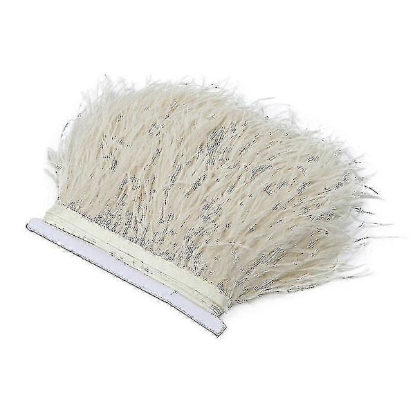2m Strudsefjer Trim Fjer Ribbon Selvage til DIY Håndværk og Kostumer Sort