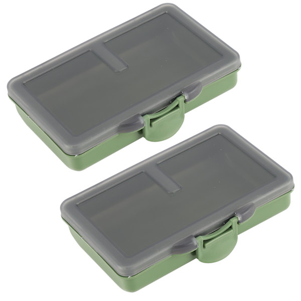 2 stk. fiskekrog agn gadget boks mini PP opbevaringsboks etui til fiskegrej tilbehør 1 rum