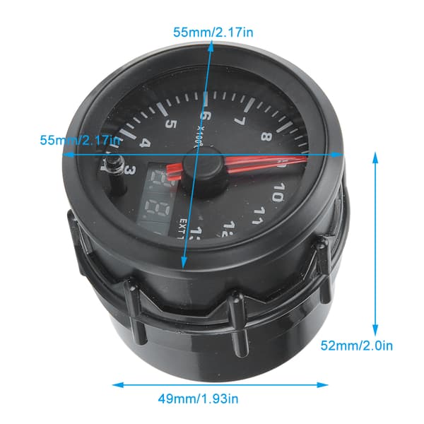 52mm/2.0in Auto Avgas Temperaturmätare Digital Display Stegmotor