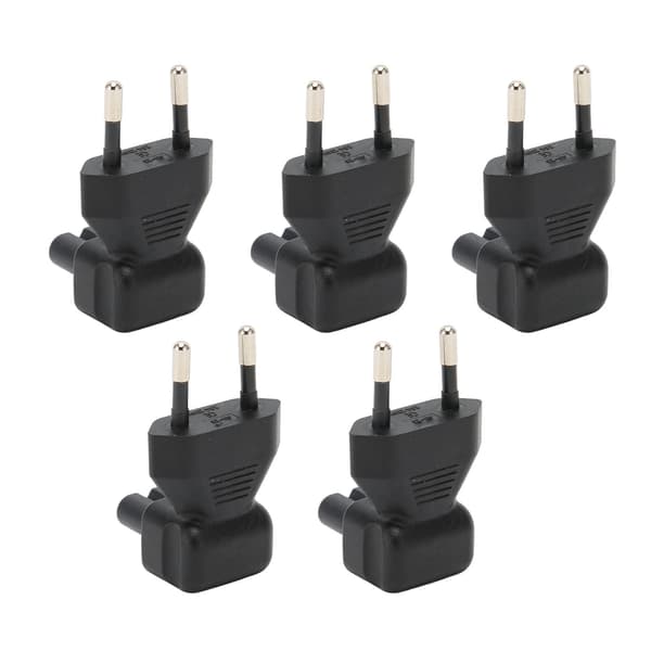 5 stk. EU-plugg til IEC320 C7 strømadapter EU-plugg hann til IEC320 C7 hunn strømpluggadapter Albuekontakt EU-plugg 125‑250V