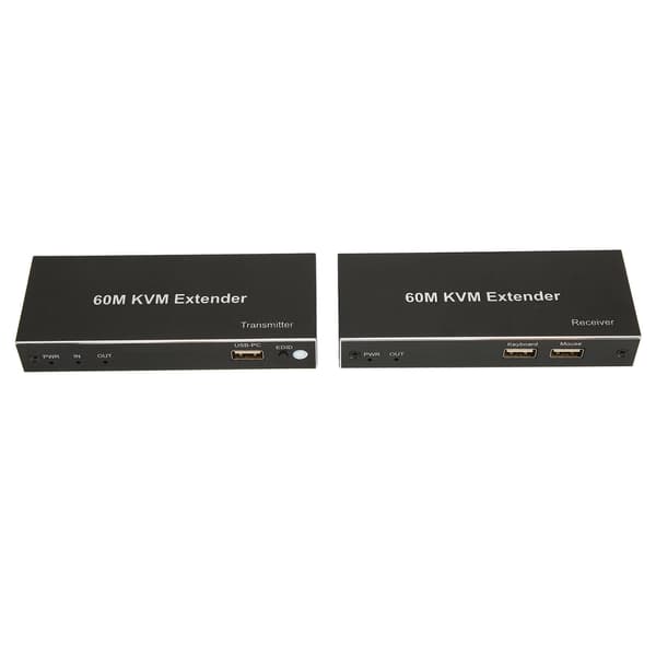 60m KVM-forlænger Multifunktionel 1080P 60Hz HD Multimedia Interface KVM USB-forlænger til TV DVD-afspiller PC 100‑240V