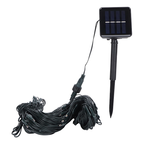 Solcells LED-nätsträngljus utomhus vattentäta dekorativa lampor för semester (1,5 m x 1,5 m) vit