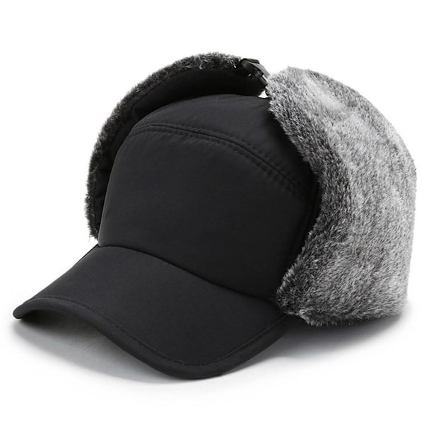 Vintermössa Beanie med ansiktsmask Tjock vindtät fleece varm mössa Öronlapp Termiskt huvudbonad Öronvärmare för män Utomhuscykling Skidåkning