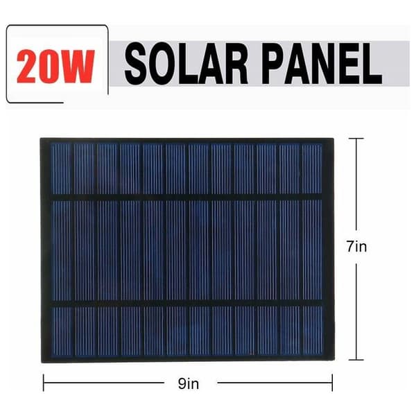 20W 6-tommer Mini Solcelledrevet Ventilator DIY Genopladelig Bærbar Solcelle Udsugningsventilator...DEBUNS