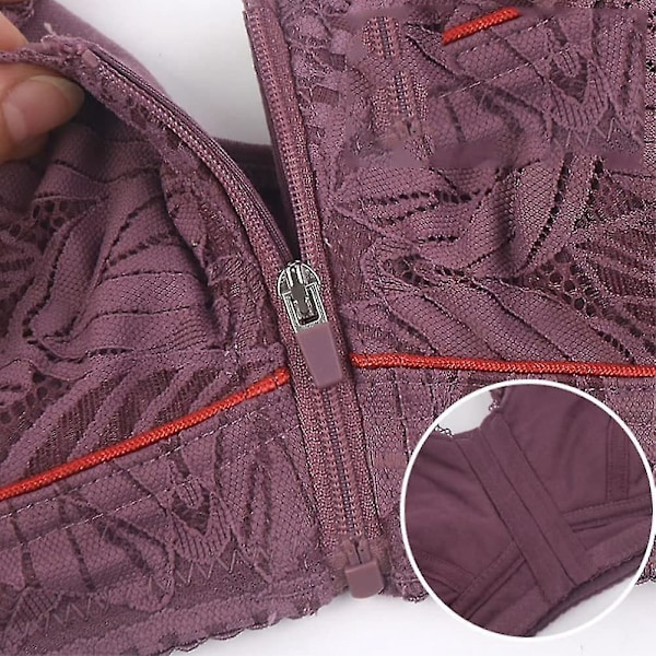 Komfort Plus Size Gul Trådløs Frontlukking BH for Kvinner