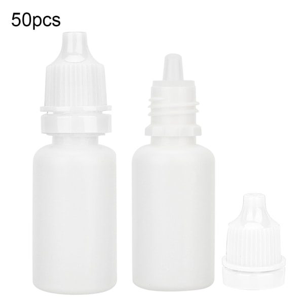 50 stk. 10 ml plastik tomme, klembare flasker Øjenvæskedråbebeholder DropperHvid