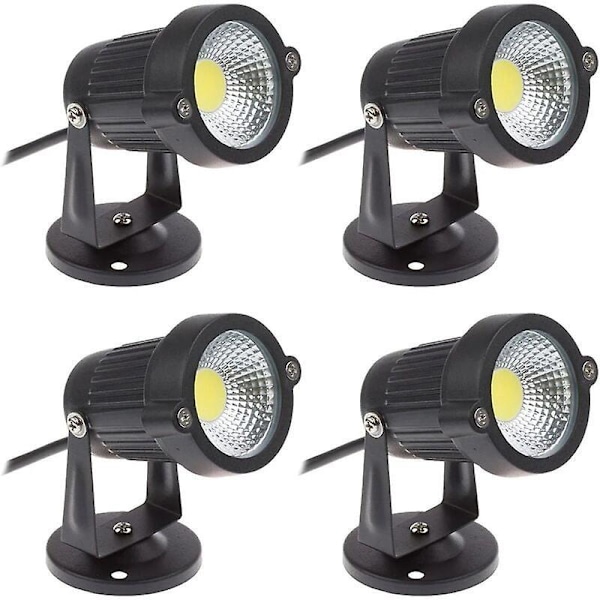 4 LED-kohdevalon sarja 5W 220V Säädettävät puutarhakohdevalot Ulkovalaistus Puutarhaterassi (kylmä valkoinen)