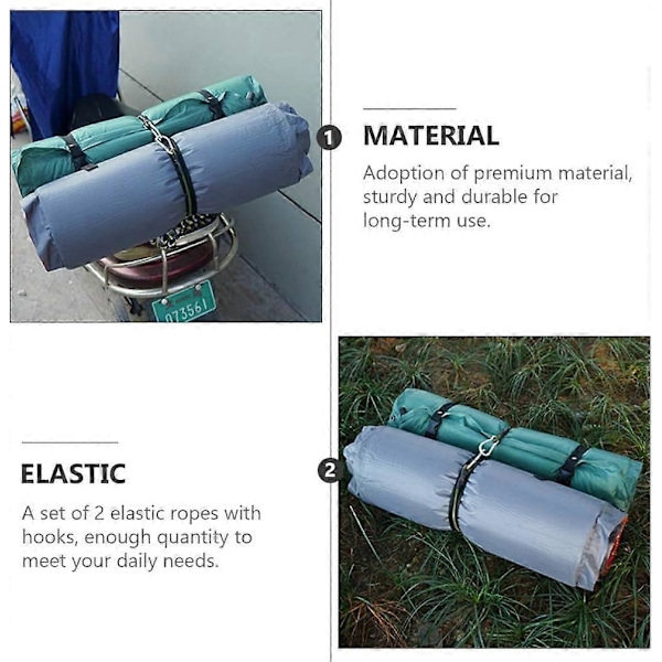2 stk. Kraftig Strikk 30 cm Pakke med 2 for Camping Bagasje Reise