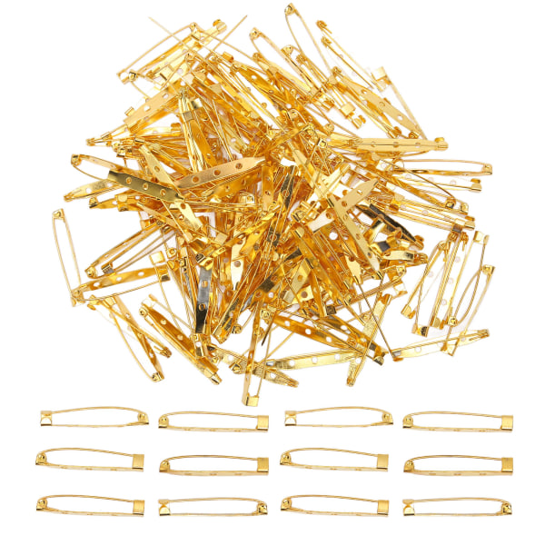 200 stk guld sikkerhedsnål 1,6 tommer længde rustbeskyttelse metal store sikkerhedsnåle til tøj håndværksjakke