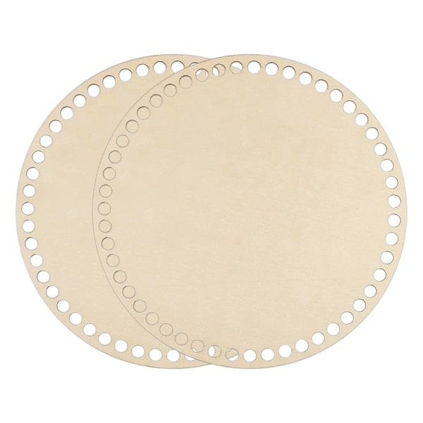 2 stk. Trekurvbunner for strikking Sirkel Blank Heklekurv Trebase for Håndverkslaging Hjemmedekorasjon DIY Kurvfletting Forsyninger Håndverk