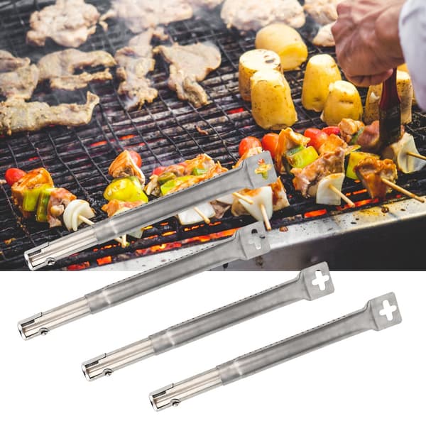 4 stk. teleskopiske rørbrændere i rustfrit stål til grill, reservedele til Brinkmann