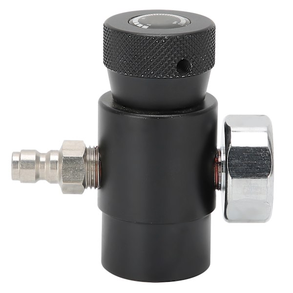 Justerbar CO2-påfyldningsadapterventil med 8 mm hanhoved ASA 3000psi trykmåler sort