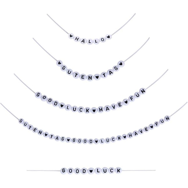 Sorte akryl terning alfabetperler til gør-det-selv smykker - tilbehør til halskæde armbånd