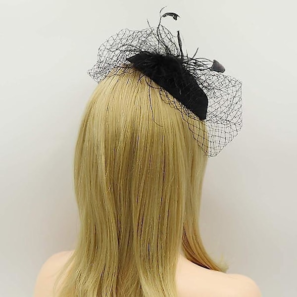 Elegant Dame Fascinatorhatt for Bryllup Te Party - Stilig Hodebånd Hårclips med Slør