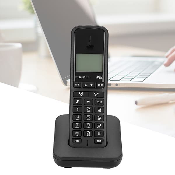 W158 Digital Trådløs Håndholdt Gratis Intercom Håndfri Telefon 100-240V US Stik (Sort)