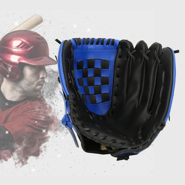 PU læder baseballhandske træningskonkurrencehandsker til børn (blå 12,5 tommer)