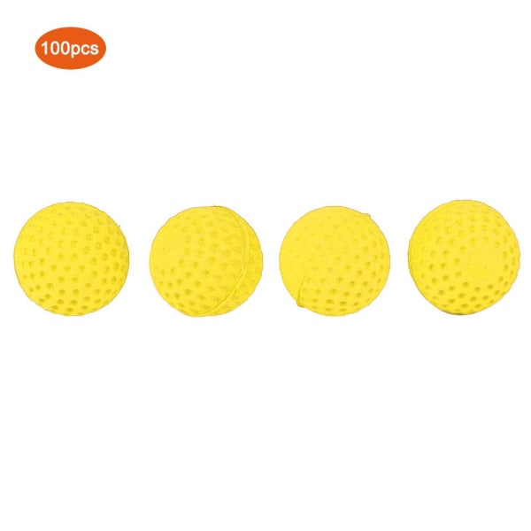 100 STK / pakke Universal EVA blød rund genopfyldt kuglebold til rivaliserende legetøjspistol (gul)