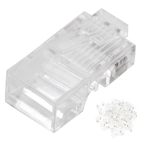 100 stk RJ45 Cat5E modulære uskjermede gullbelagte nettverkskabelkontakter for spilldatamaskiner Ruter