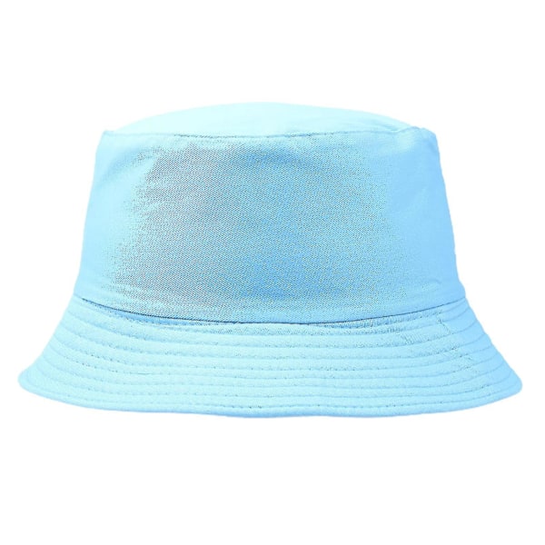 Cotton Unisex Fisherman Hat for Beach Outdoor Sun Protection Sky Blue