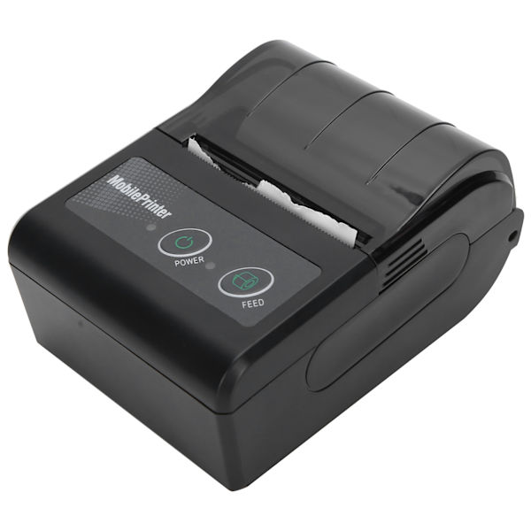 Bluetooth Termisk Kvitteringsprinter Bærbar Billet Pass Regning Mini Etiketmaskine 100‑240VUS Stik