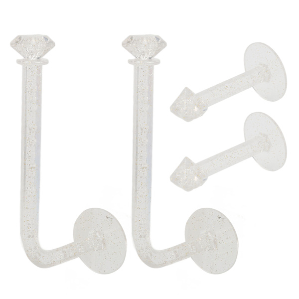4kpl Hiusnauhan pidike jalusta Scrunchie Organizer Clear Glitter Adhesive Hiustarvikkeet Seinäkoukut