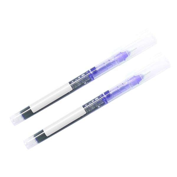 2 stk. Rollerball Pen 0,5 mm Fin Spids Hurtigtørrende Rullende Kugle Flydende Blækpen til Studerende Blå