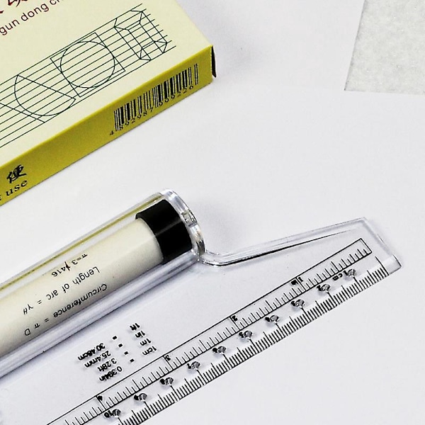 1 stk. rullende lineal i plastik, klar multifunktionel parallel rullende lineal og vinkelmåler til tegning