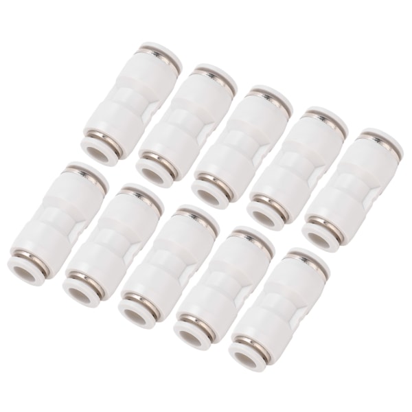 10 stk lige reducerende konnektor Quick Release pnuematisk luftslangereduktion Rørfittings WhitePG6-4