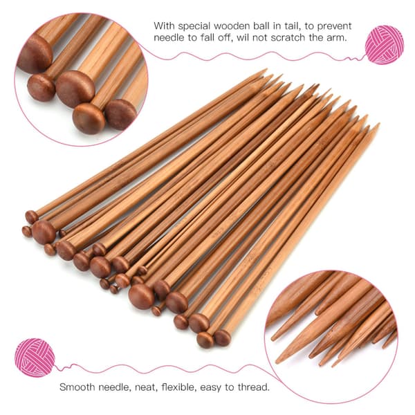 36 st Stickor, Enkelspetsade Karboniserade Stickor Spetsskydd DIY Handgjorda