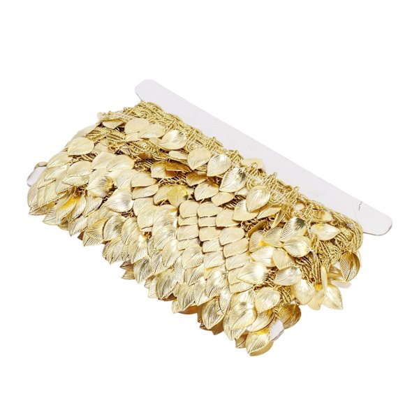 Guld blad girlang 10 meter gnistrende metall blad bånd trim for DIY trim dekorasjoner skrå blad form
