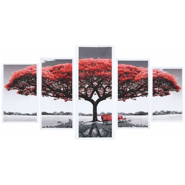Stycken / set Modern Canvas Målning Dekor Rött Träd Konst Canvas Oljemålning Bild Tryck Utan Ram TVÄTT