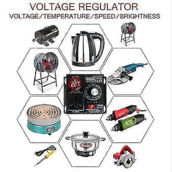 4000W 220V Variabel Spenningsregulator Hastighet Motor Vifte Kontroll Kontroller EU-plugg