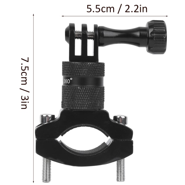 360 graders rotasjonssykkel motorsykkelstyre rørklemmebrakett for Osmo actionkamera