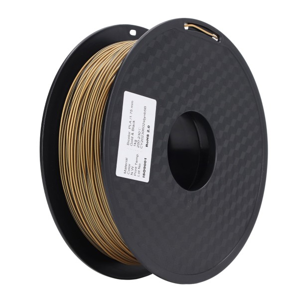 3D Printer Filament Gold Black Dual Color Extrusion Filament PLA Silk Printing Consumable 30‑45mm/s