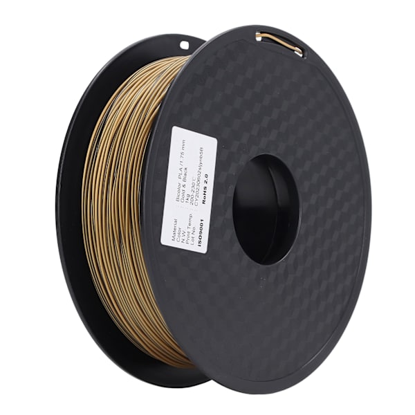 3D-printer filament guld sort dobbelt farve ekstrudering filament PLA silke print forbrugsvarer 30‑45mm/s