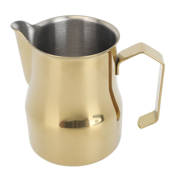 Melkeskummer 450ML 304 Rustfritt Stål Skumkopp Dryppfri Kaffe Dampende Melkekanne Gull