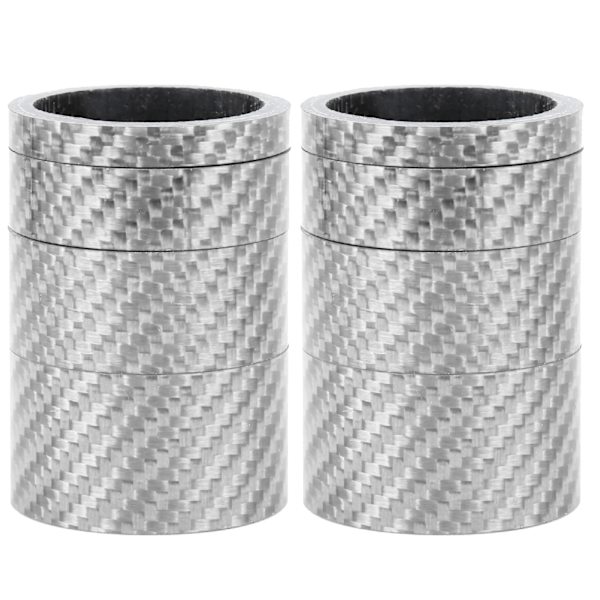2 set hiilikuitua 5/10/15/20 mm polkupyörän kuulokemikrofoni etuhaarukka välikevarsi polkupyörän aluslevy hopea