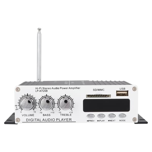 Bluetooth A7 Digital Audio Høyttaler Effektforsterker FM med Fjernkontroll/USB/MP3
