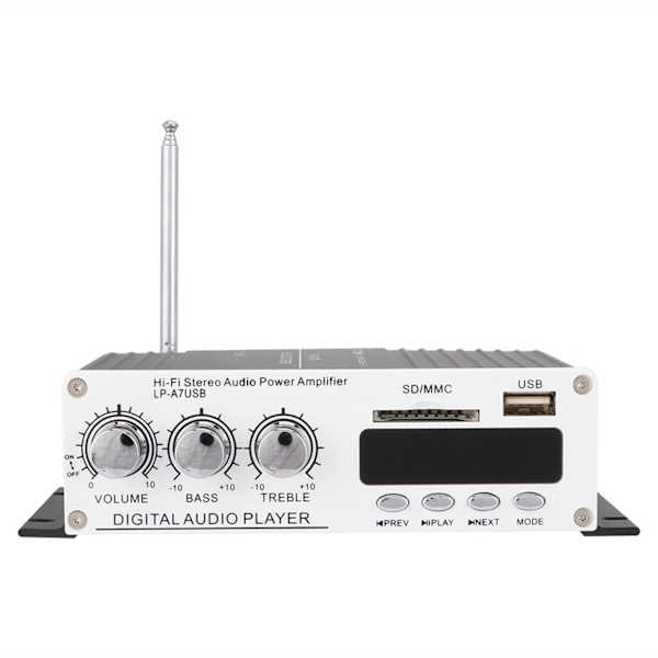 Bluetooth A7 digital lydhøjttaler Power Amplifier FM med fjernbetjening/USB/MP3
